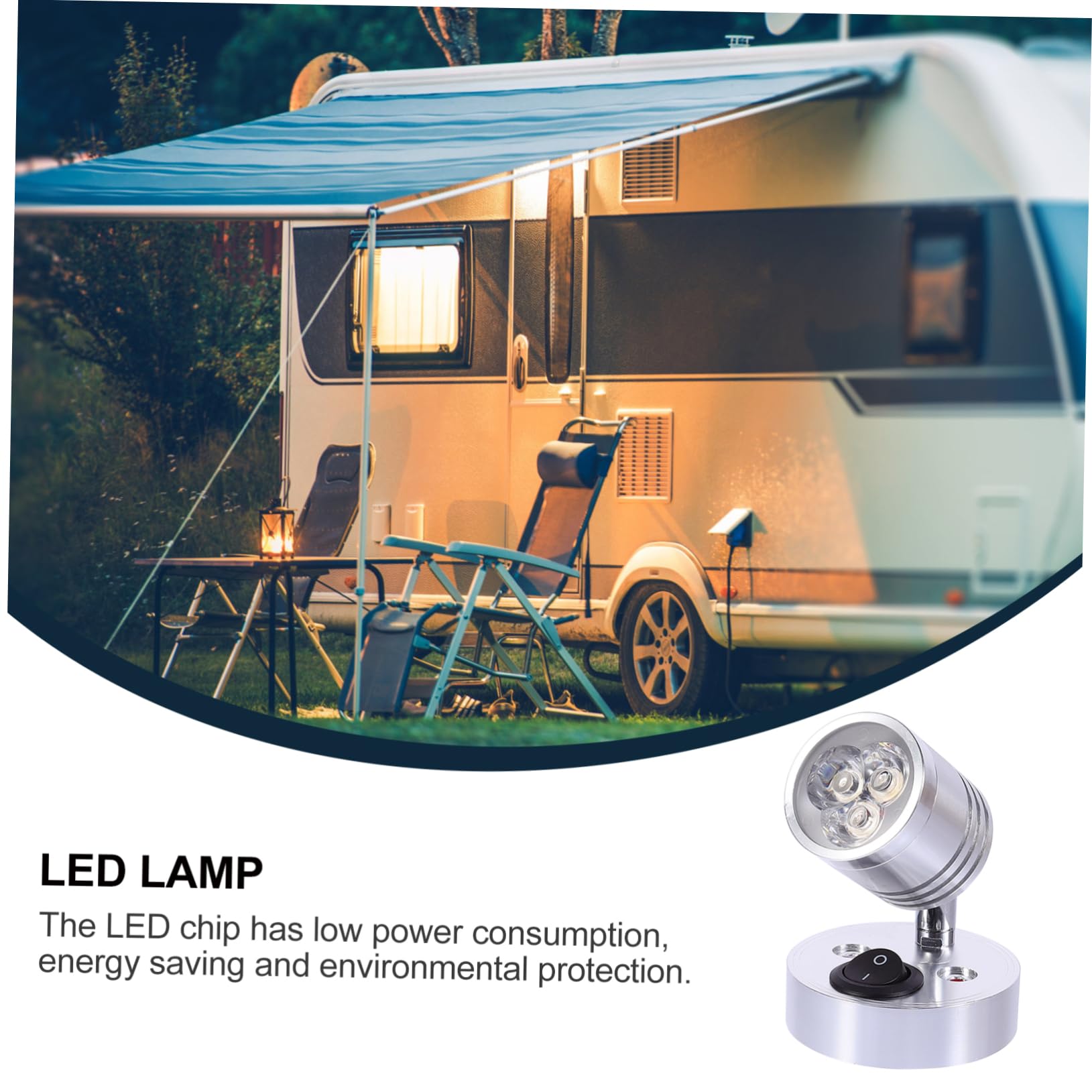 Cabilock 12v Rv Ceiling Light Led Wall Lamp Boat Yacht Lamp 3 Led Beads Bright Night Lighting Aluminum Material