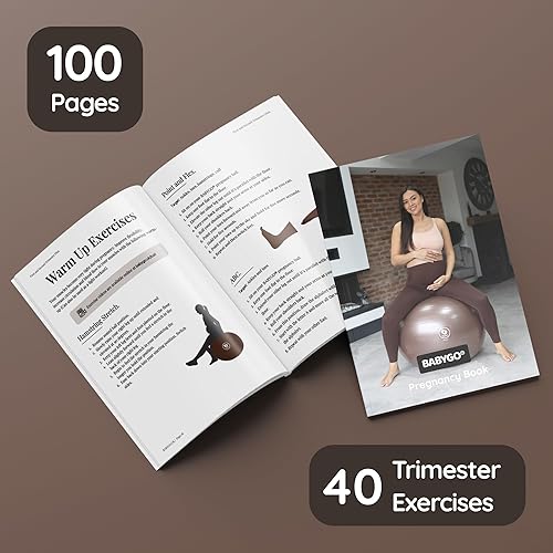 Miniatura 7 de BABYGO Pelota de parto para embarazo y trabajo de parto + nuestro galardonado libro  Plan de ejercicio, nacimiento y recuperación, 5 veces más