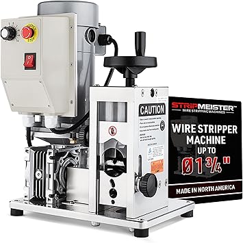 Automatic Wire Stripping Machine StripMeister E1000 Electric HeavyDuty Wire Stripper for Copper & Aluminum Cables up to 13/4, IndustrialGrade, JamFree Design