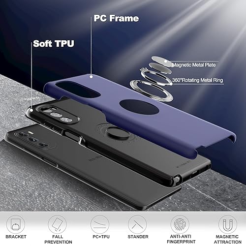 Miniatura 6 de Gritup Funda para Moto G 5G 2022 con protector de pantalla HD, grado militar, funda de protección a prueba de golpes con soporte magnético de 360