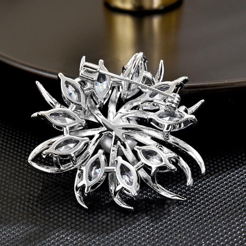 Image of Rhinestone Flower Brooch - Crystal Flower Pin for Women - Valentine's Day & Mother's Day Gift