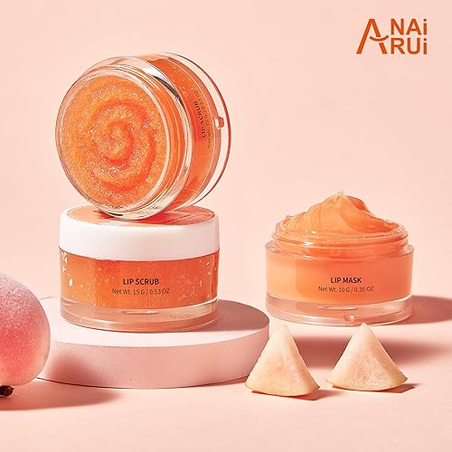 Miniatura 8 de ANAI RUI Juego de máscara de bálsamo labial y exfoliante labial, kit de cuidado de labios, tratamiento de labios durante la noche con máscara para