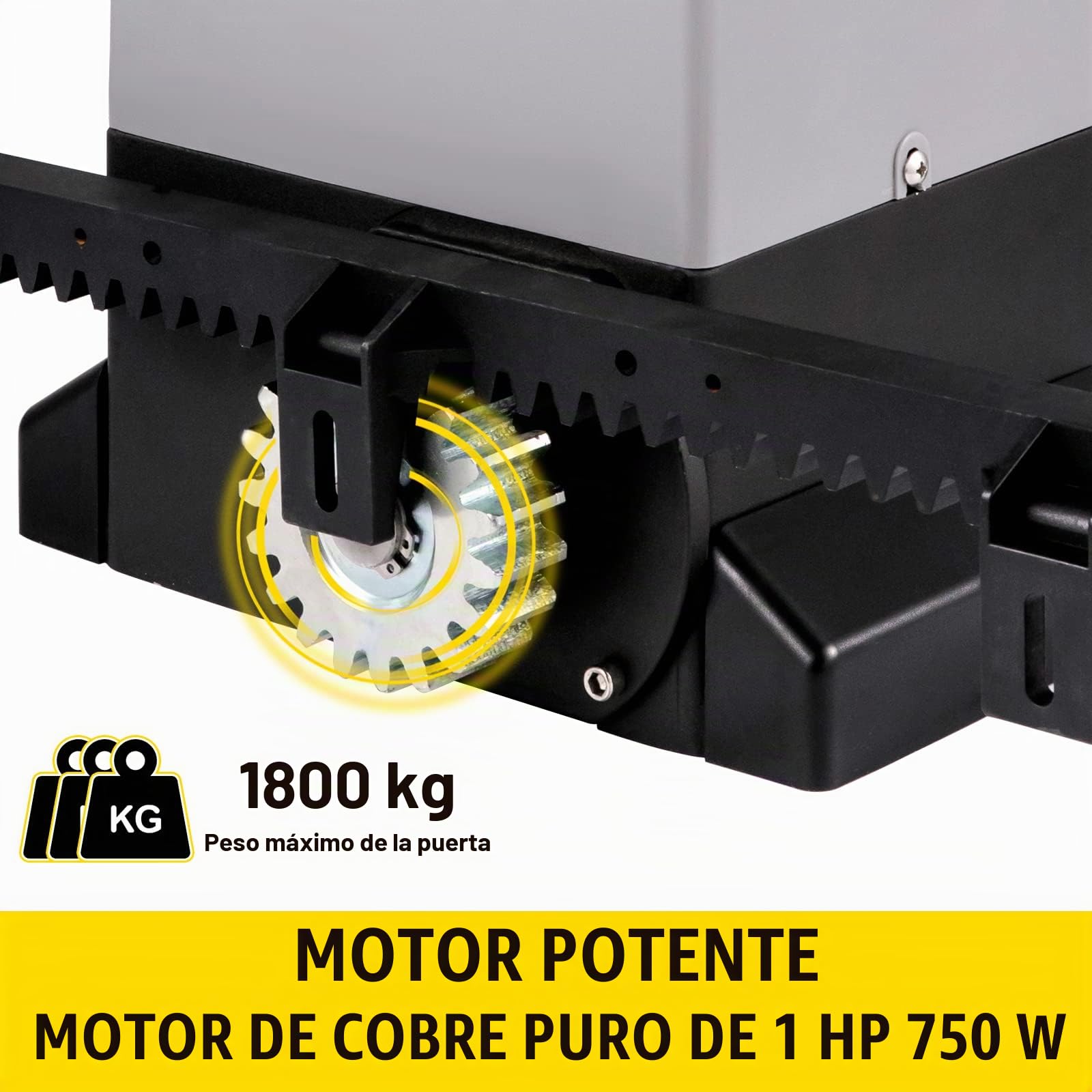 VEVOR Abridor de Puerta Corredera 1800 kg Abridor de Puerta Automático 7 m con 4 Mandos a Distancia y Control de APP para Entrada Rodante Kit de Sistema de Seguridad para Operador de Puerta