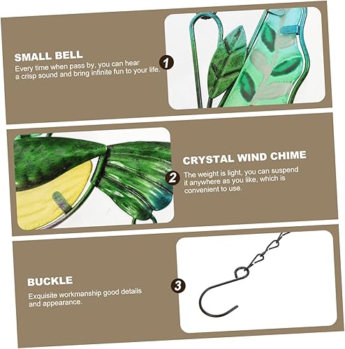 Miniatura 6 de Yardwe Campanillas de viento de colibrí Decoración colgante de vidrio Decoración al aire libre Regalos de casa Colibrí Hierro Arte Colibrí Campana