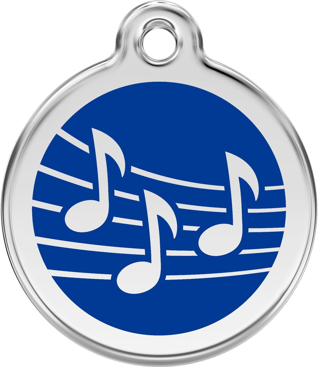 Red Dingo Personalized Music Pet ID Dog Tag (Large Dark Blue)