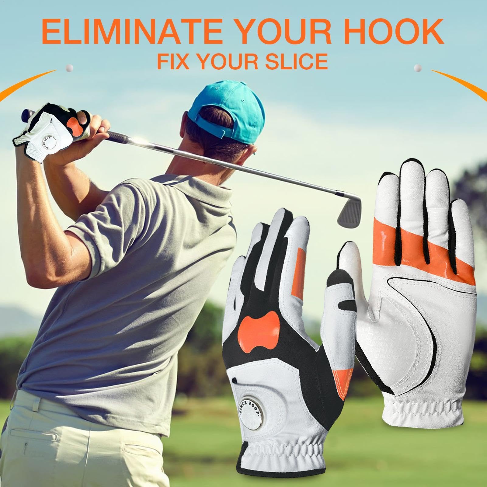 Herren-Golfhandschuhe, linke Hand, Golf-Trainingshandschuhe, Golf-Trainingshandschuhe, Grifftrainer-Handschuhe, linke Hand, Golfschwung-Korrekturhilfe, starke Golfhandschuhe