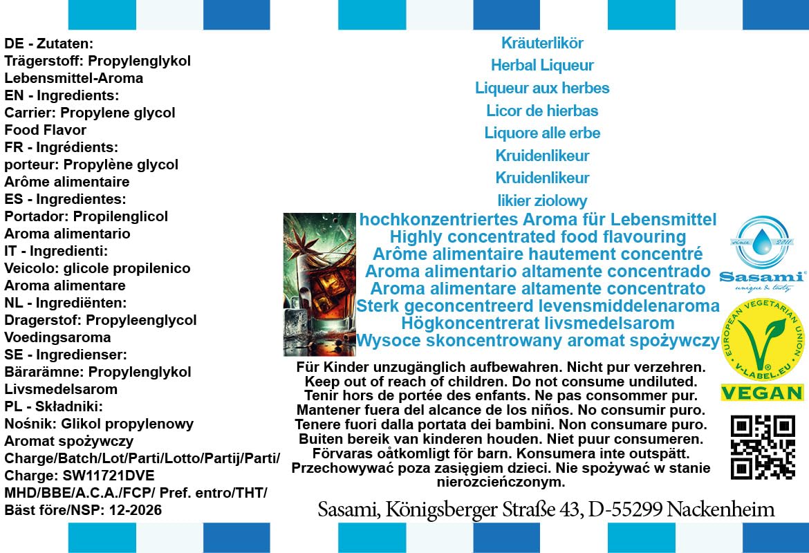 likier ziołowy Aromat Koncentrat - wegański - Sasami - 100ml