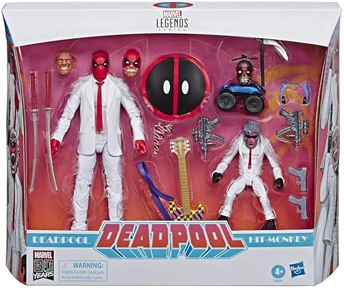 Marvel Comics Serie 80th Anniversary Legends de 6 pulgadas, figura de acción coleccionable de Deadpool & Hit-Monkey inspirada en cómics, paquete de 2