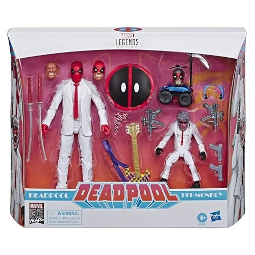 Paquete de 2 figuras de acción coleccionables de Deadpool y Hit-Monkey de Marvel Comics 80th Anniversary Legends Series, escala de 6 pulgadas