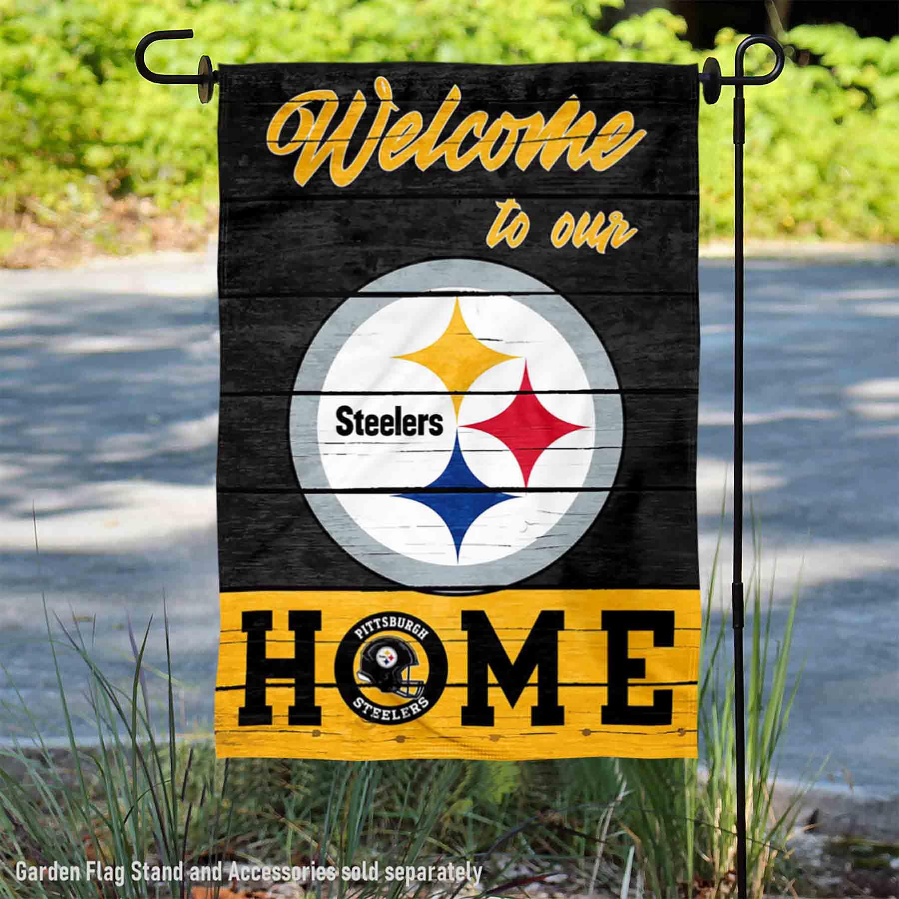 WinCraft Pittsburgh Steelers Welcome Home Dekoracyjna flaga ogrodowa dwustronna baner