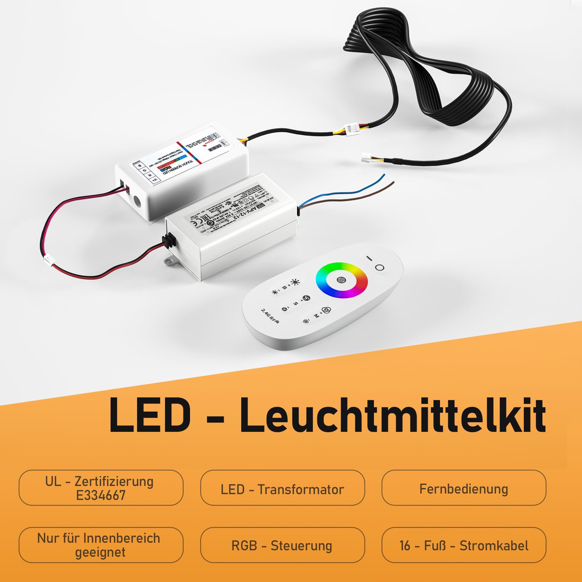 Duschnische Edelstahl mit RGB LED, Wandnische für das Bad | 20 dynamische Beleuchtungsmodi, Wandnische Dusche mit Fernsteuerung und Farbwechselbeleuchtung, 60cm×30cm, Schwarz