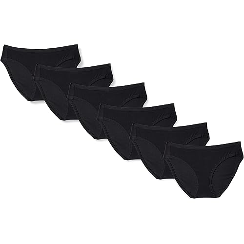 Amazon Essentials Women's Cotton Bikini Brief Underwear (Available in Plus Size), Multipacks