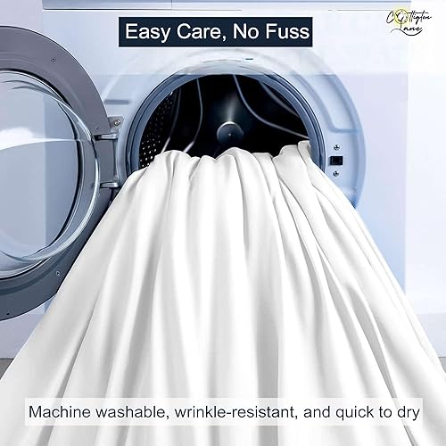 Miniatura 9 de Cotitngton Lane - Juego de sábanas blancas para colchón de cama Murphy, 4 piezas de microfibra cepillada ultra suave 1800 de primera calidad, tamaño