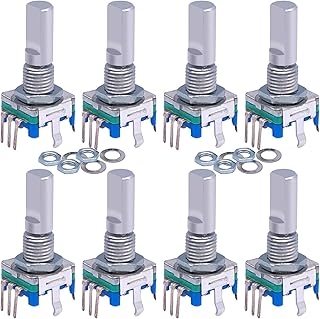 EAMOM 8pcs 20 Detents Points 360 Degree Rotary Encoder Switch,Shaft Diameter 6 mm