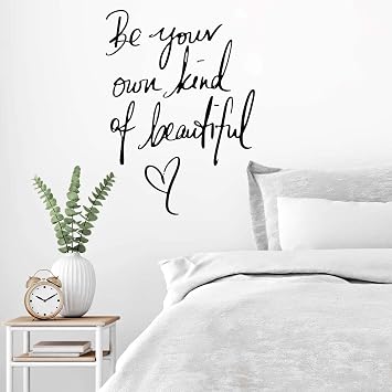 Inspirational Vinyl Wall Decals, Be Your Own Kind of Beautiful, Black
