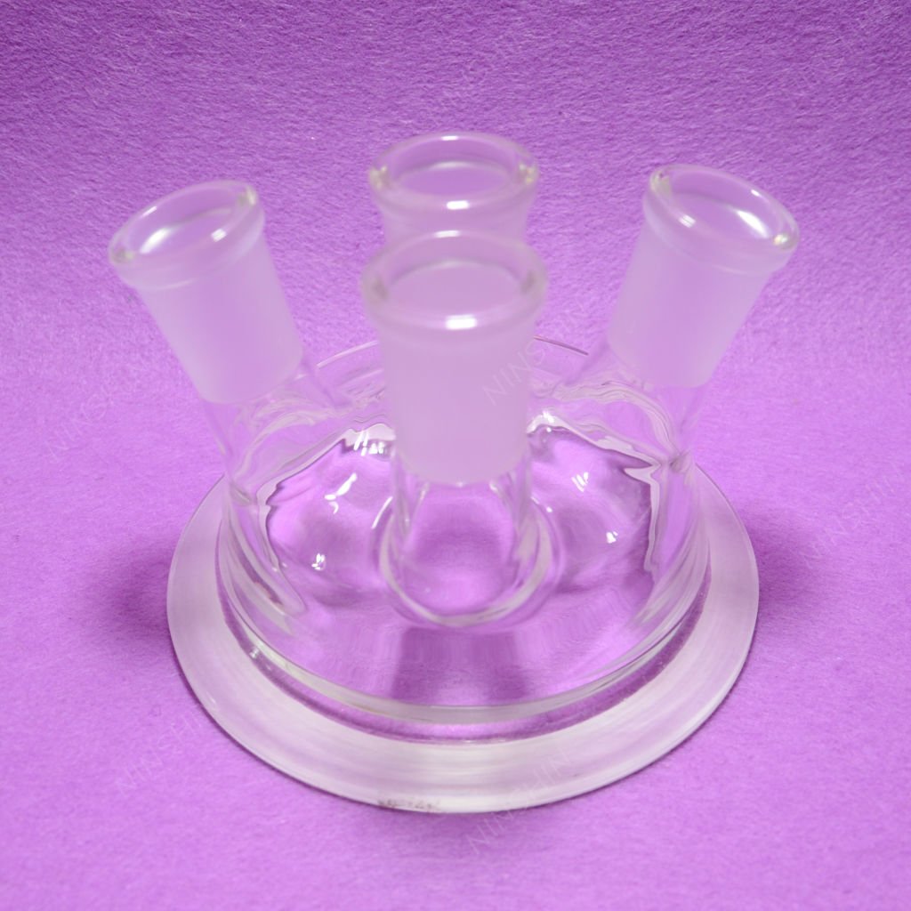 1000mL 24/​40 4-Neck,​Glass Cylinder Reactor,1 Litre Flat Bottom Reaction Flask