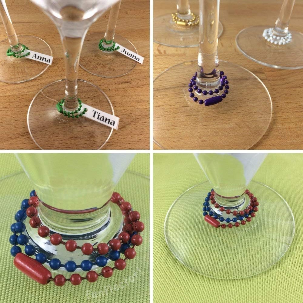 Made in USA - Steel Ball Chains - Purple - 100-Pack - 4.5 Inch with Connector #3, 2.4 MM Ball - for Key Chains, Tags, Craft Projects, Etc.
