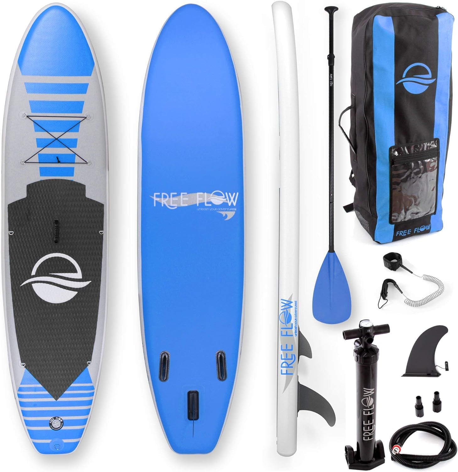SereneLife Stand up Paddle Board Gonfiabile - Pagaia SUP Antiscivolo, Pompa, Cordino di Sicurezza e Accessori Giovani