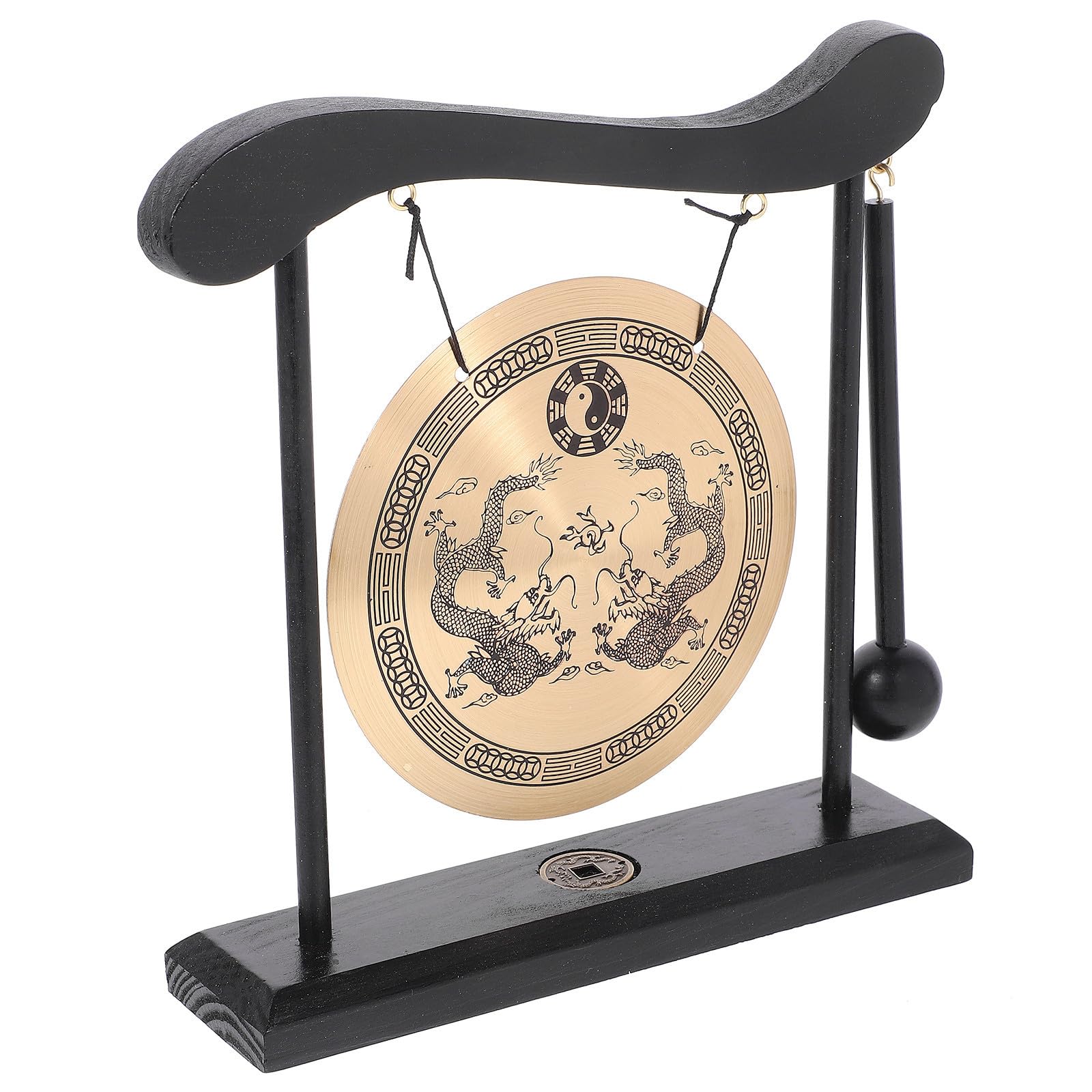 Ornement Cuivre Deux Dragons Feng Shui pour Stimuler la Créativité et la Longévité
