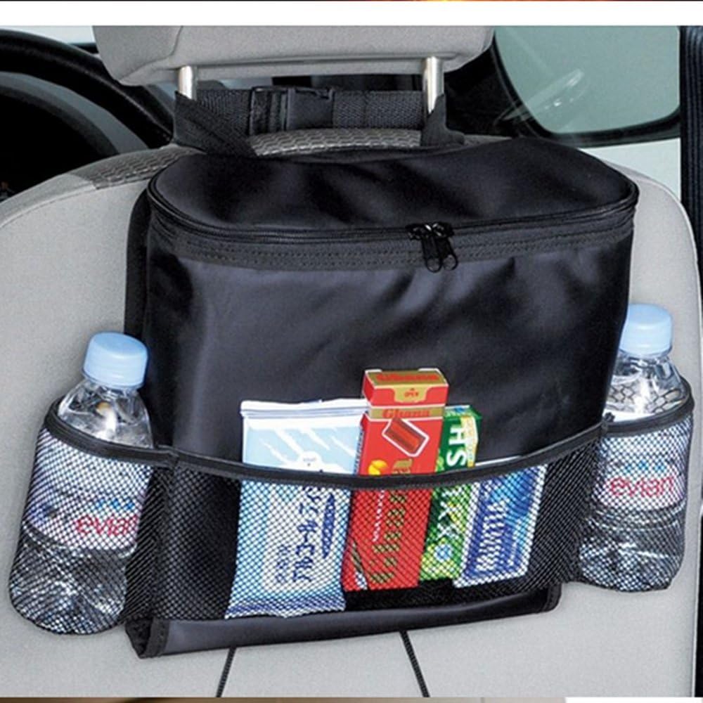 Ruesious Car Seat Organizer/Auto Seat Back Organizer/Multi-Pocket Travel Storage Bag/Insulated Car Seat Back Drinks Holder Cooler/Storage Bag Cool Wrap Bottle Bag with Mesh Pockets(Heat-Preservation)