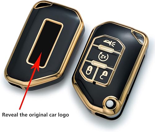 Miniatura 2 de Funda para llavero Jeep con llavero, funda de protección de TPU suave para Wrangler JL Gladiator JLU JT Sahara Rubicon, Negro -