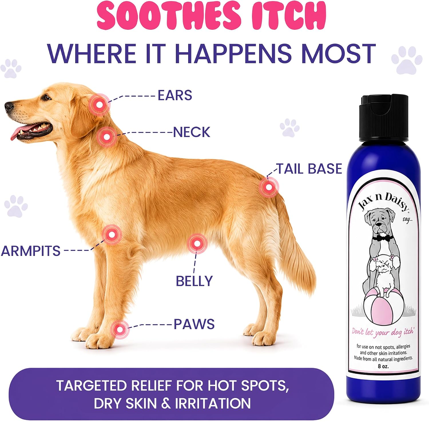 Jax N Daisy Dog Lotion Value Bundle, Gentle Care for Sensitive Skin and Hot Spots, Perfect for Grooming and Puppies, Includes 16oz and 8oz Lotion Set image 5