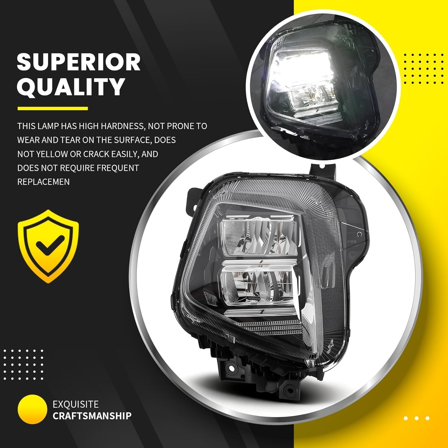 Left Headlight Assembly Compatible with Tucson 2025 2026 W/Bulb Driver Side Headlamp Front Light 92101CW650