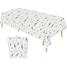 2 Pack Musical Notes Tablecloths 51 x 86 Inch Reusable Rectangular Music Tablecovers Musical Notes Theme Birthday Party Decoration for Music Party Decoration Supplies