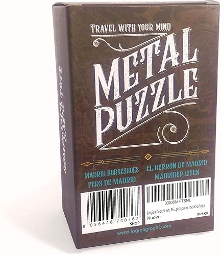 Miniatura 4 de Logica Puzzles Art. Madrid Horseshoes - Cast Puzzle - Metal Brain Teaser - Dificultad 2/6 Medio - Colección de viaje