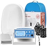 Veicomtech Upgrade Ionic Foot Bath Detox Machine, 3 in 1 Detox Foot SPA System with Wrist Strap, Far Infrared Waistbelt, Array and 2 Pads (Blue + Tub)