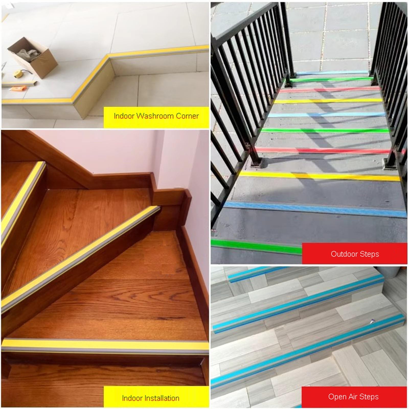 Paragradino In Gomma, Striscia Adesiva Antiscivolo Per Scale Da 5 M, In Gomma Resistente All'usura, Facile Da Installare - Per Interni/esterni, Aiuta Anziani E Bambini A Non Scivolare(Orange Red,3cmx6