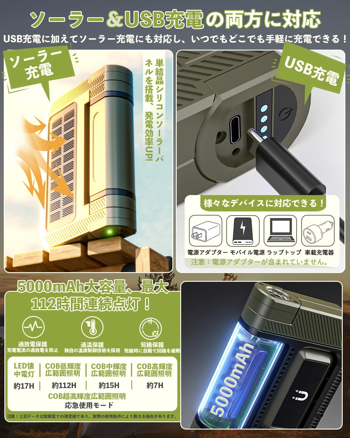 ledランタン 充電式 2000lm高輝度 折りたたみ式 大容量10050mAh Amazon.co.jp: Gleazon LED ランタン キャンプライト 懐中電灯兼用【超
