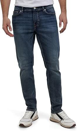 DKNY Bedford Slim Fit Jeans for Men - Tapered Leg Stretch Denim Pants, Classic 5-Pocket Styling
