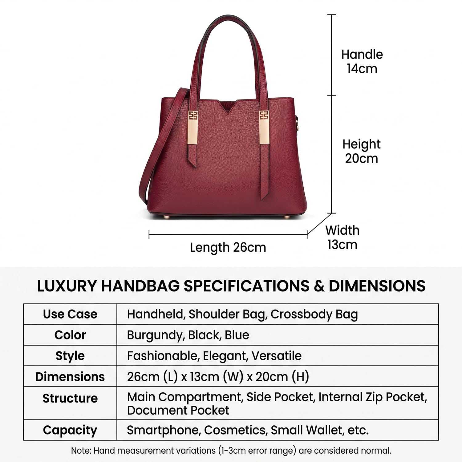 Bolso de Mano Mujer de Cuero Genuino Vintage, Bolso de Boda Fiesta Clásico, Elegante Bolso Estructurado con Asa Superior y Bandolera Casual Rojo