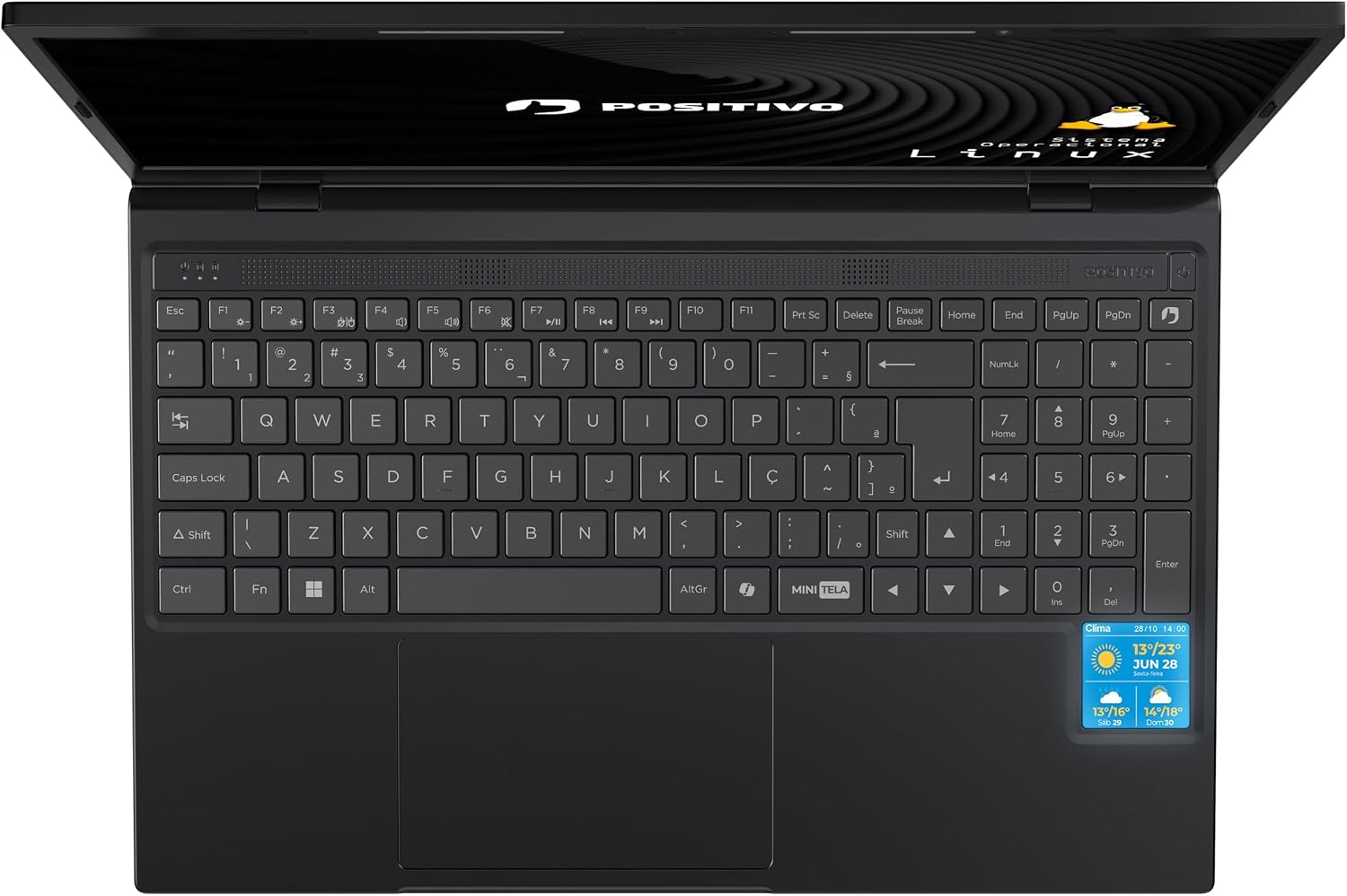 Notebook Positivo Vision C15M Intel Celeron N4500 Linux 8GB RAM 128GB eMMC Tela 15" Full HD IPS Antirreflexo – com Minitela - Cinza