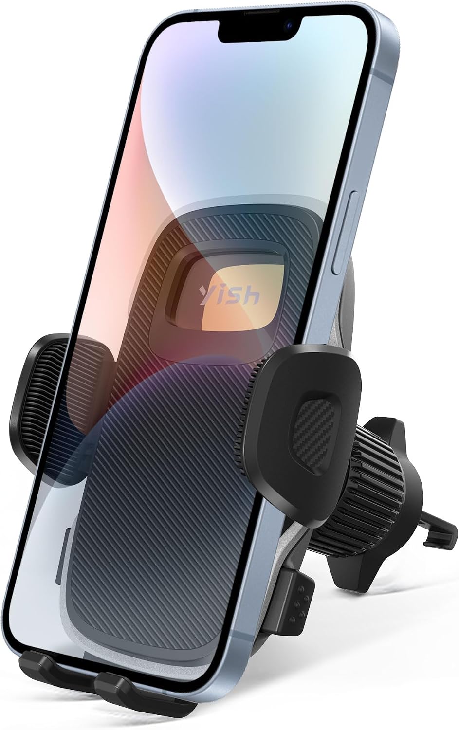 YISH Phone Car Holder, Mobile Phone Mount Cradle 360° Rotation, Air Vent Car Super Stable Hook Clip,Universal Telephone Holder for iPhone, Galaxy, All 4.0''-7.0'' Smartphones (Black)
