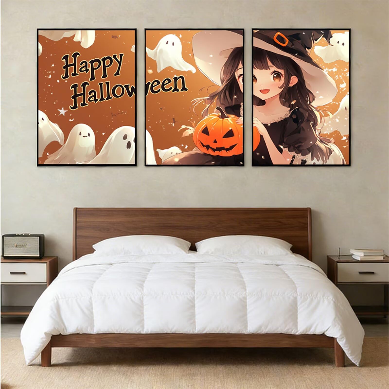 Halloween diamentowe zestawy do malowania DIY kreskówka dorośli pełny rozmiar diamentowy haft ścieg krzyżykowy kryształ górski rzemiosło do dekoracji domu, kreatywny prezent dla hobbystów 60x90cm 2S
