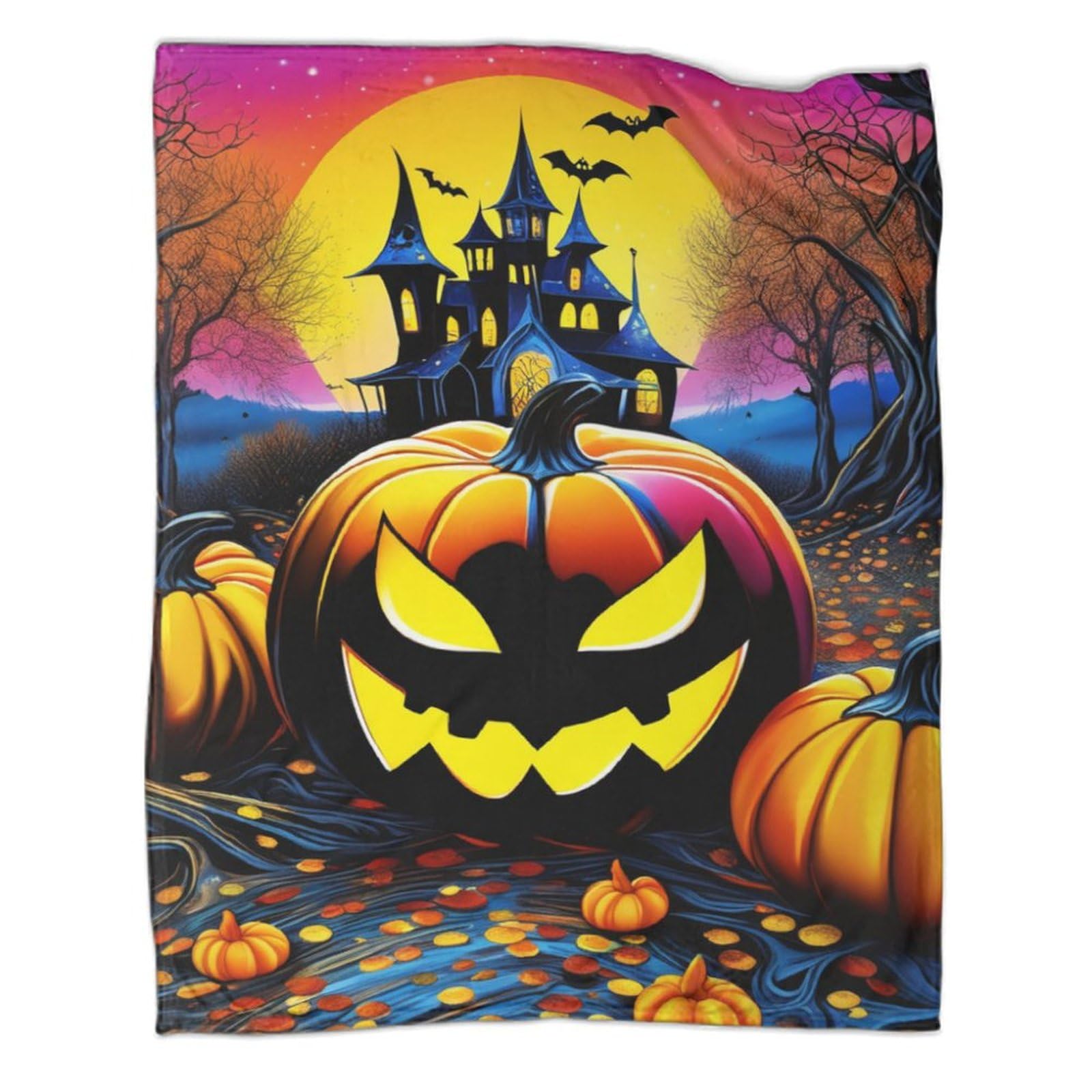 Couverture Halloween citrouille plaid chaud jeté de lit adultes 127x152