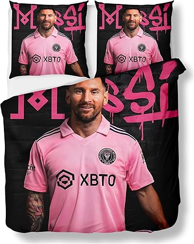 Miniatura 1 de Aimery Miami Bedding - Juego de edredón de fútbol americano, tamaño individual, matrimonial, Queen, juego de funda de edredón rosa, ultra suave y