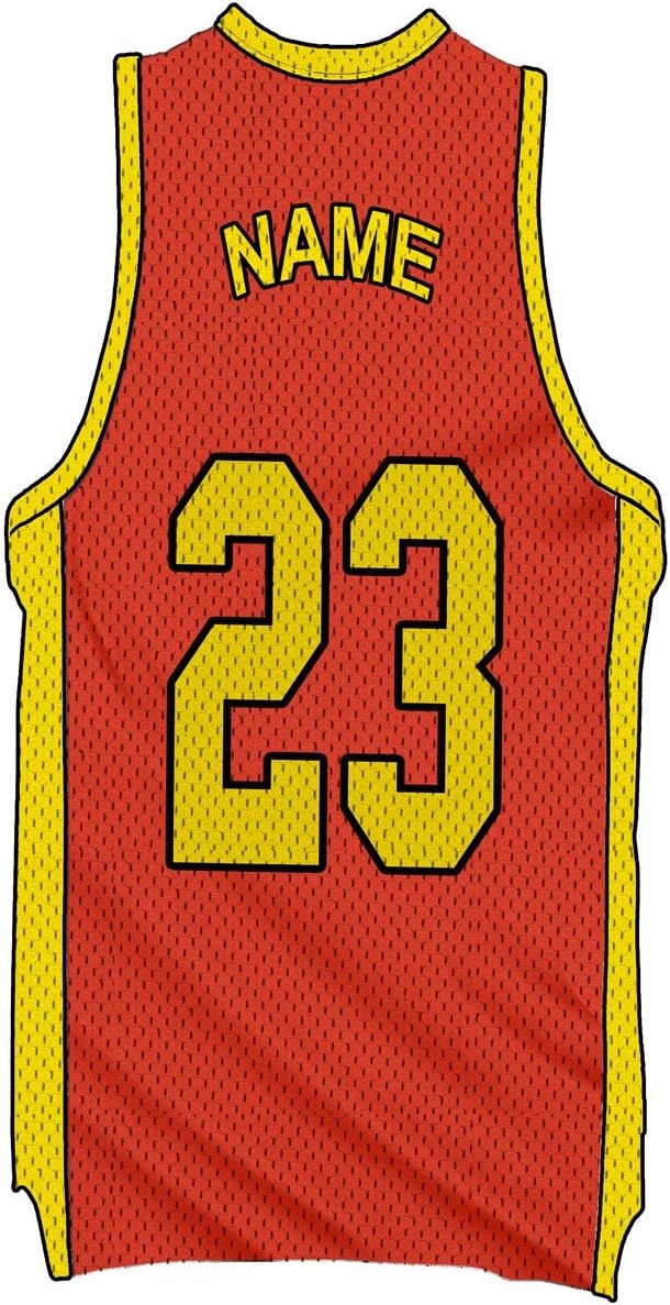 VWAQ Custom Basketball Jersey Removable Wall Decal Personalized Name and Number - BB5 (Orange, 30"H X 15.5"W)