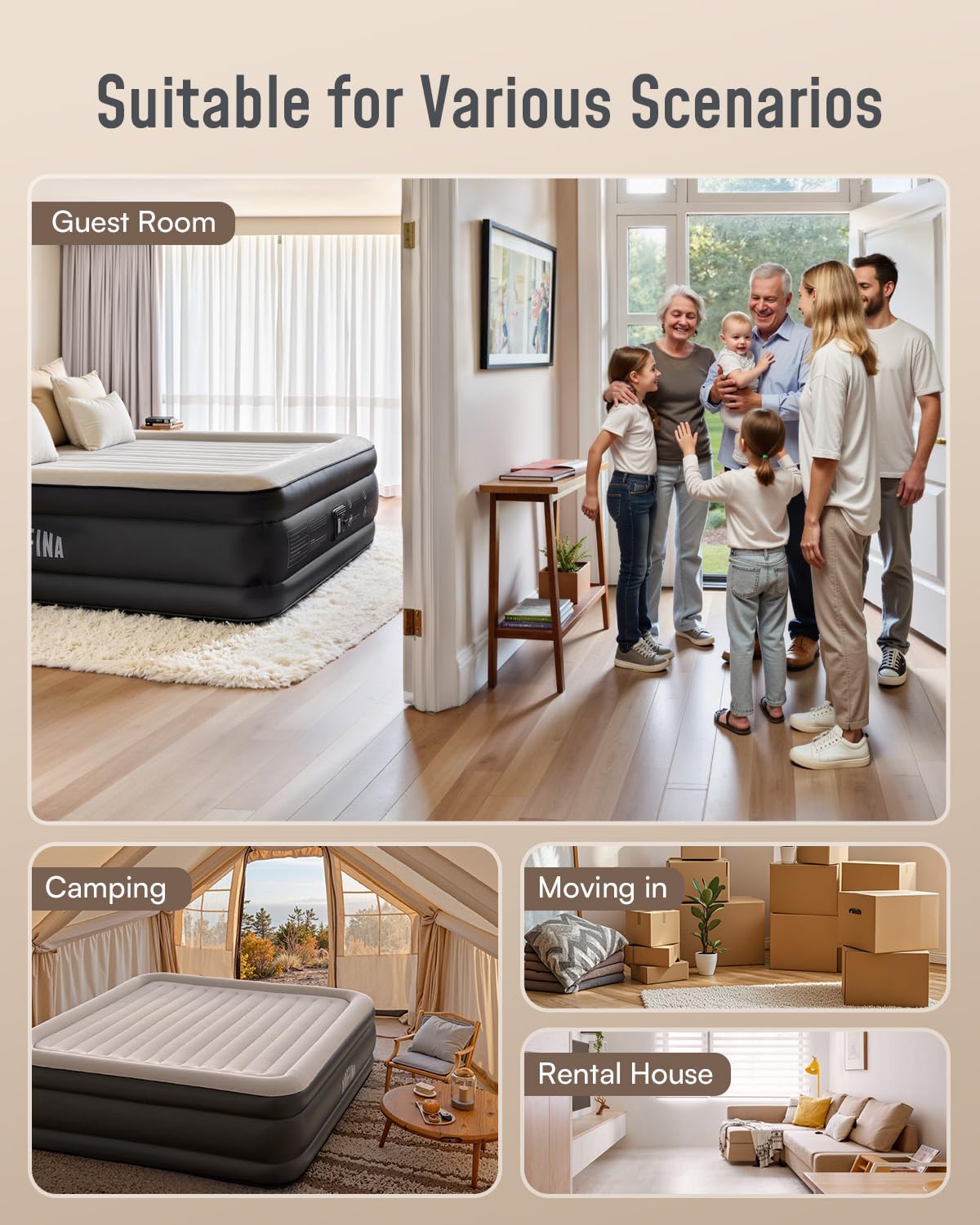 Amazon.com: Airefina Air Mattress Queen with Built in Pump