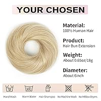 Vista 3 de isheeny Moño de Cabello Humano 100%, Moño Desordenado Pieza de Cabello Extensiones de Cabello Humano Real Moño de Cabello Rizado Natural Piezas