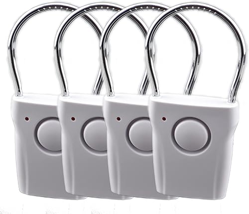 115dB Perilla de puertamanija alarma de vibración para el hogar Hotel Apartamento puerta Looker alarma 4 paquetes