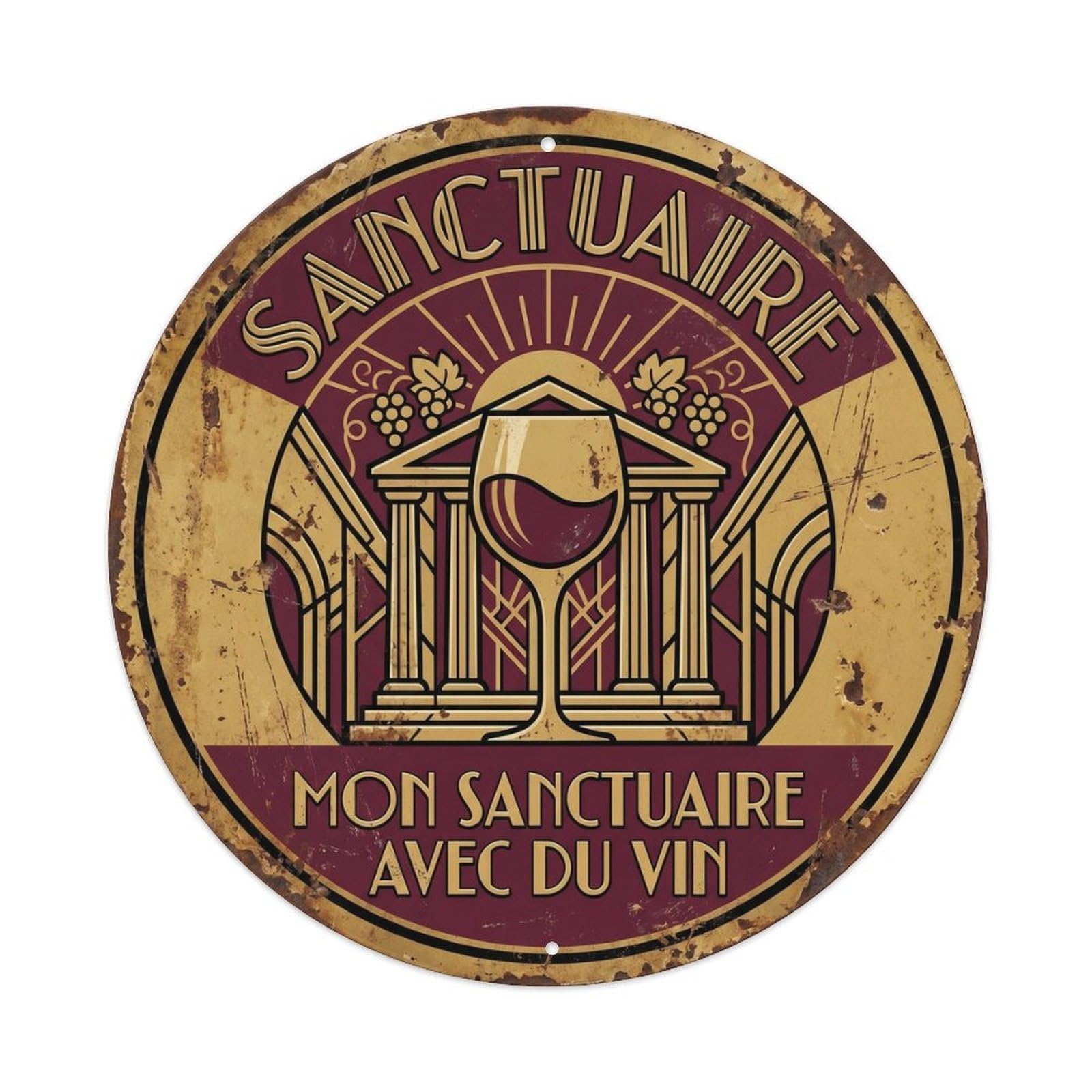 Sanctuary Humorous Lounge Sanctuary Vintage Metal Tin Sign Plaque Wall Decor for Cafe, Club Bar, Office, Garden Metal Poster 8x8Inch