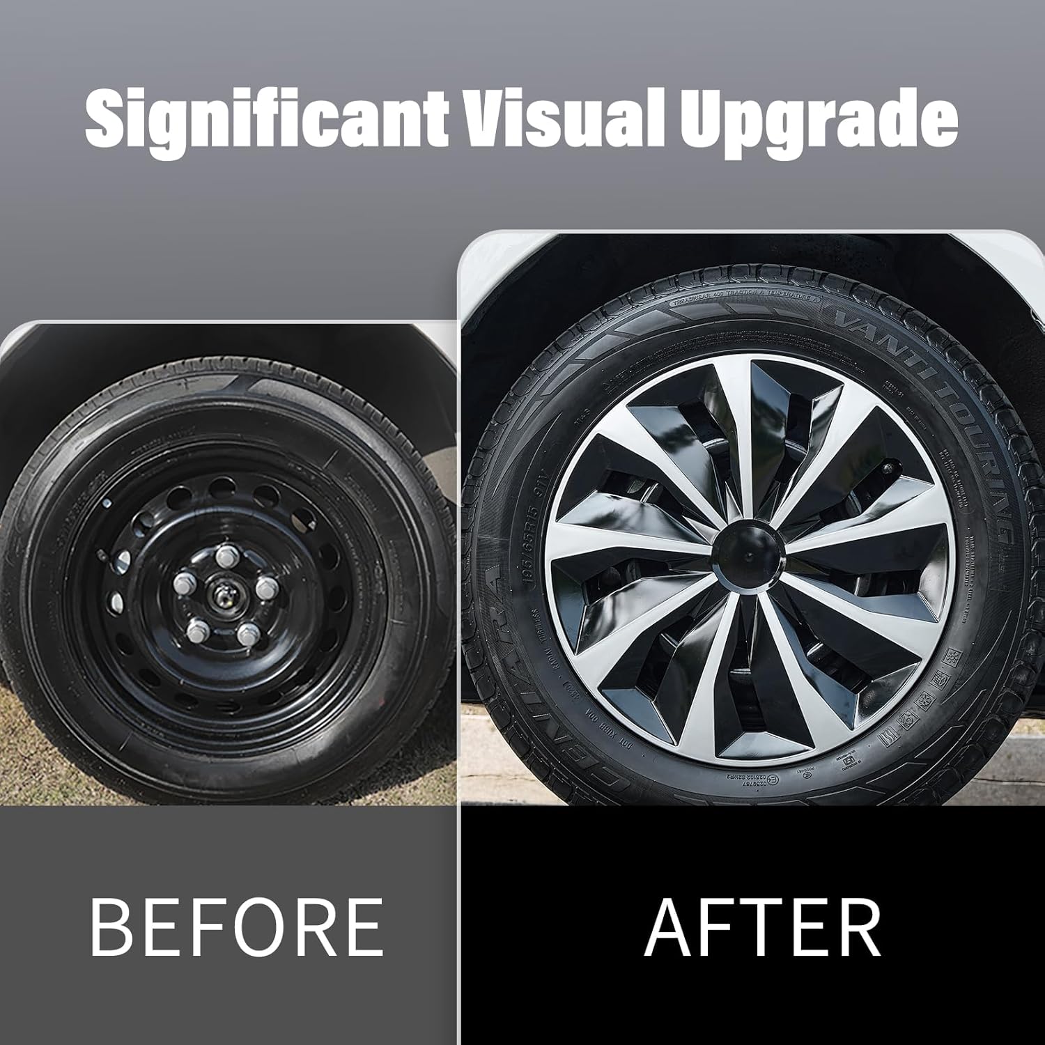 15 inch Hubcaps Set of 4 for Iron Rim, Wheel Cover Car Hub Caps Wheel Rim Cover ABS Plastic Replacement Hubcap Accessories for Car