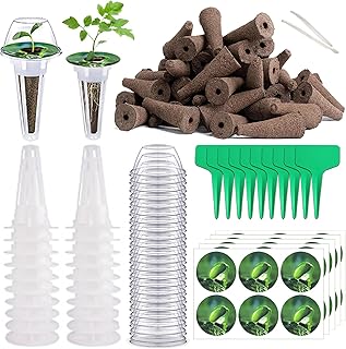 101pcs Hydroponic Pods Kit - Grow Anything Seed Pods with 30 Grow Sponges, 30 Labels, 15 Grow Baskets & Domes 10 Plant Tags and 1 tweezer | Fits Most Indoor Gardening Planting Systems