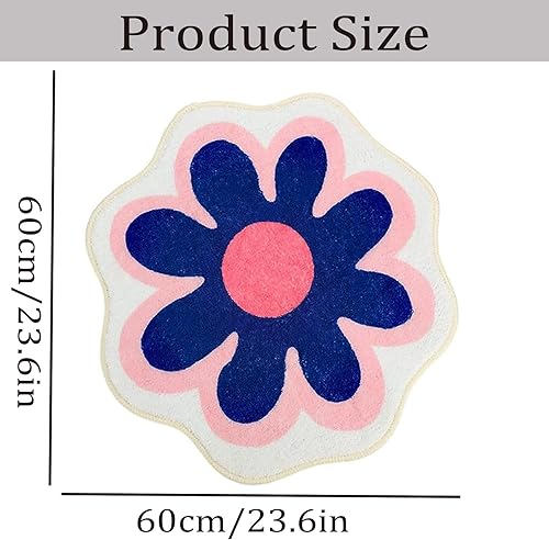 Miniatura 2 de PEvTN Alfombra de baño de flores, bonita alfombra de baño azul, antideslizante, ultra suave y absorbente, alfombra de baño de flores suave para