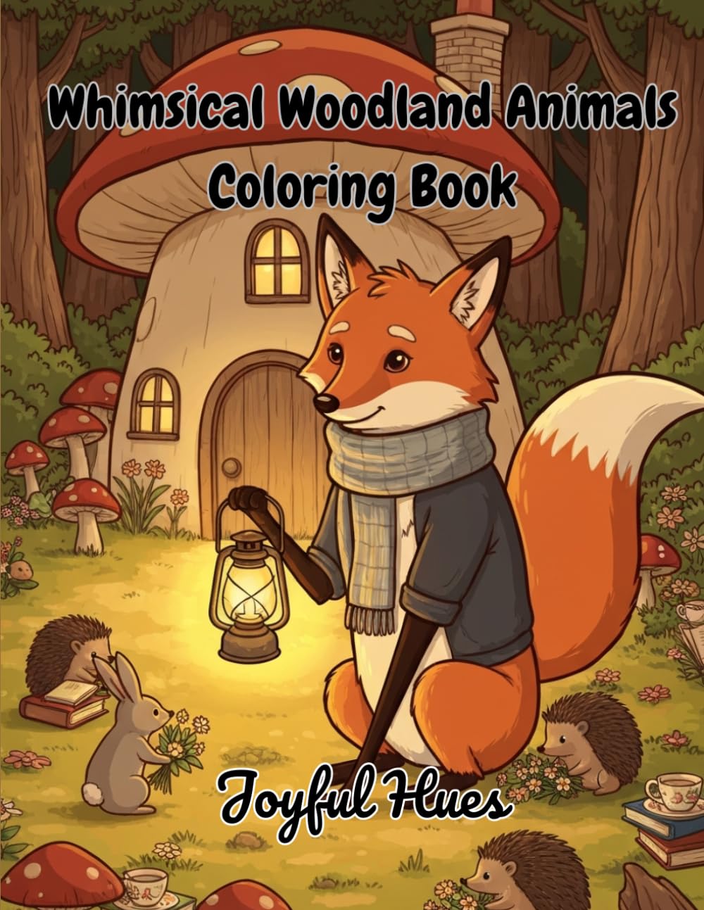 Whimsical Woodland Animals Coloring Book: Step into a peaceful woodland world filled with adorable animals and cozy cottagecore charm!