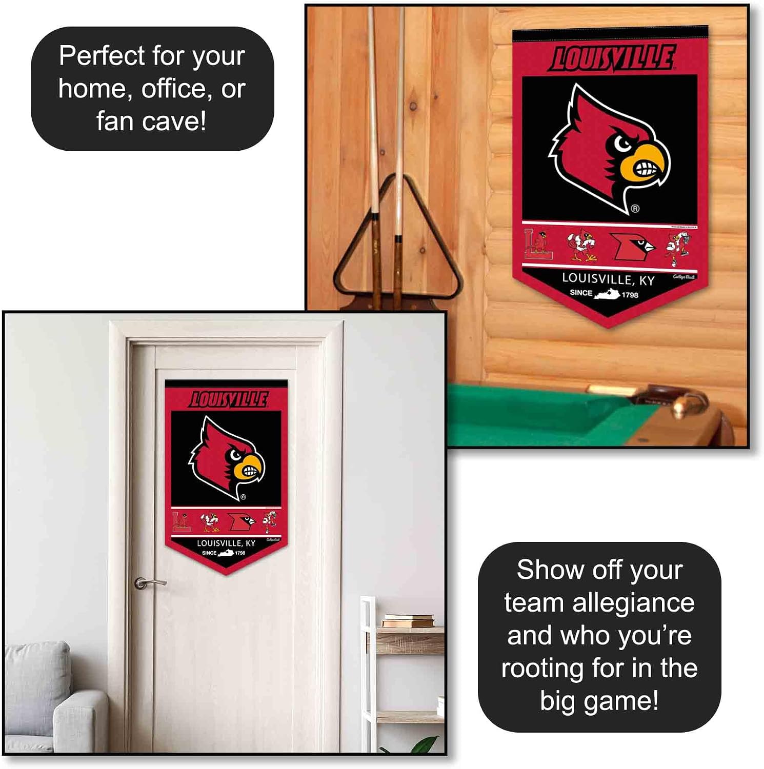 Louisville Cardinals Heritage History Banner Pennant