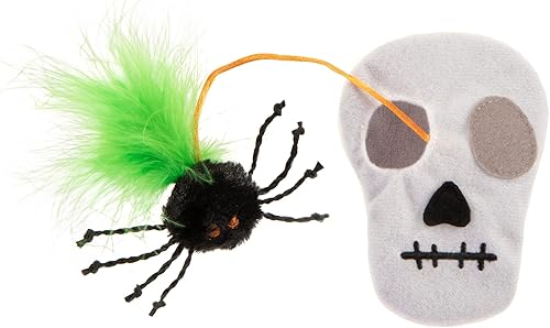 Petlinks Peluche de Halloween Spider Stash Hide & Seek para gatos, color negroblanco, talla única